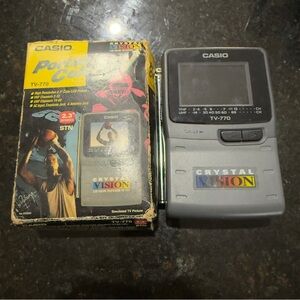 VTG Casio Portable Color TV Battery Operated Handheld TV-770 Box Manual WORKS!